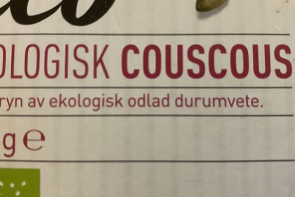etikett på couscouspaket