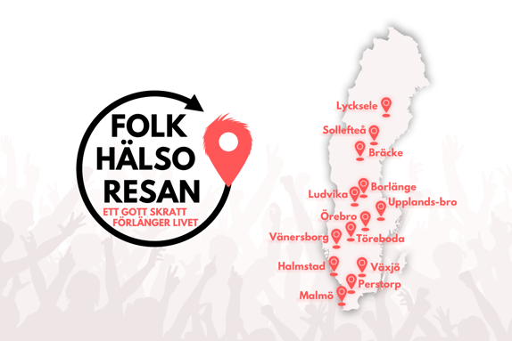 Logotyp för folkhälsoresan med karta