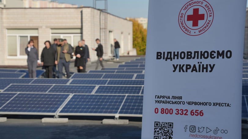 Sjukhuset i Vyshneve har fått solcellspaneler