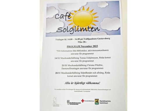 Novemberprogrammet på café Solglimten