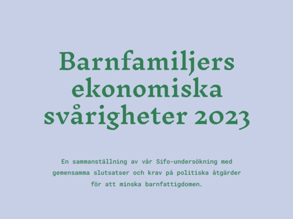 Framsidan av rapporten Barnfamiljers ekonomiska svårigheter