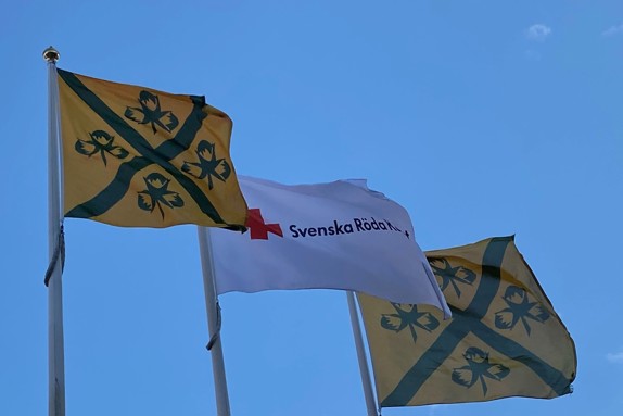 RK-flaggan på stortorget i Hässleholm