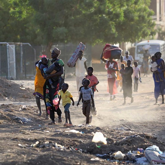 Människor på flykt i Sudan