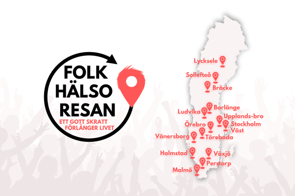 Logotyp för folkhälsoresan med karta