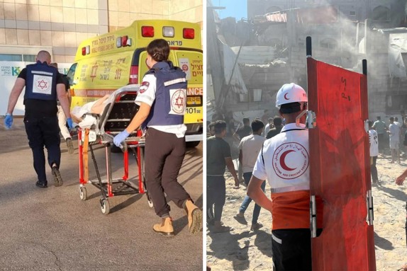 Israel och Palestina - sjukvårdare från Röda Korset.