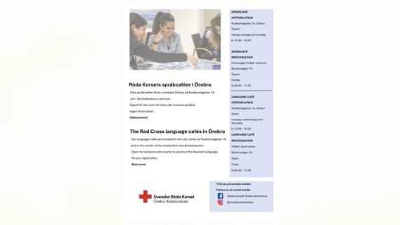 Röa Korsets språkcaféer i Örebro