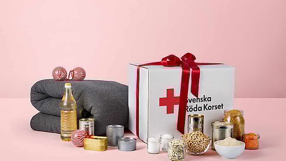 Katastrofpaket med rosett.