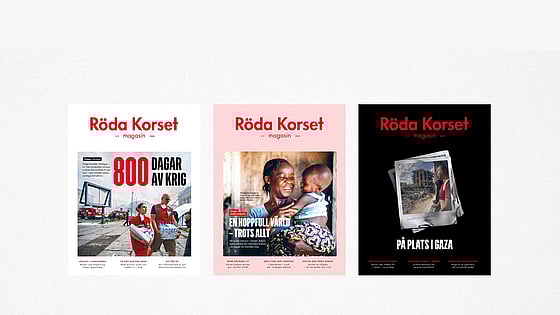 Tre av Röda Korsets tidningar