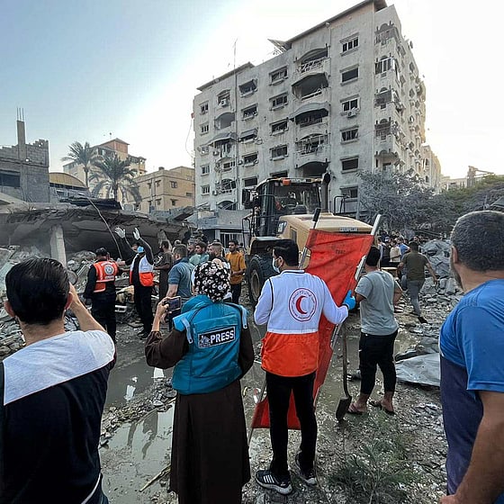 Röda Halvmånen sjukvårdare i Palestina.