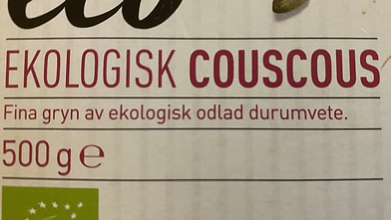 etikett på couscouspaket