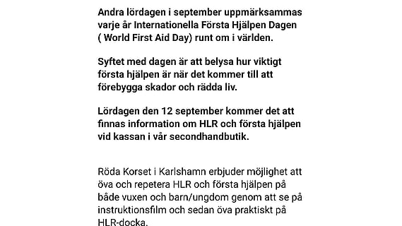 Första Hjälpen dagen 260912