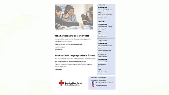 Röa Korsets språkcaféer i Örebro