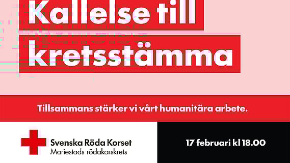 Kallelse till kretsstämma i Mariestads Rödakorskrets