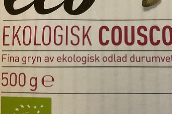 etikett på couscouspaket