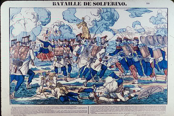 Tavla som föreställer slaget vid Solferino.