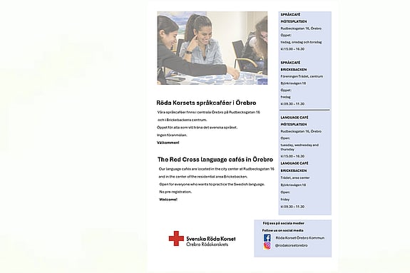 Röa Korsets språkcaféer i Örebro