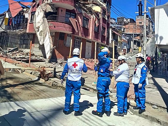 Jordbävning i Colombia - Röda Korset hjälper.