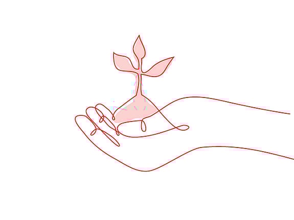 Ikon med tecknad hand