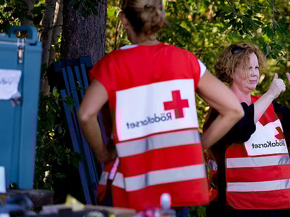 Kvinnliga volontärer vid skogsbranden 2018