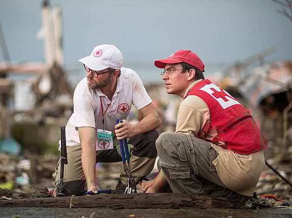 Red Cross delegates on mission.