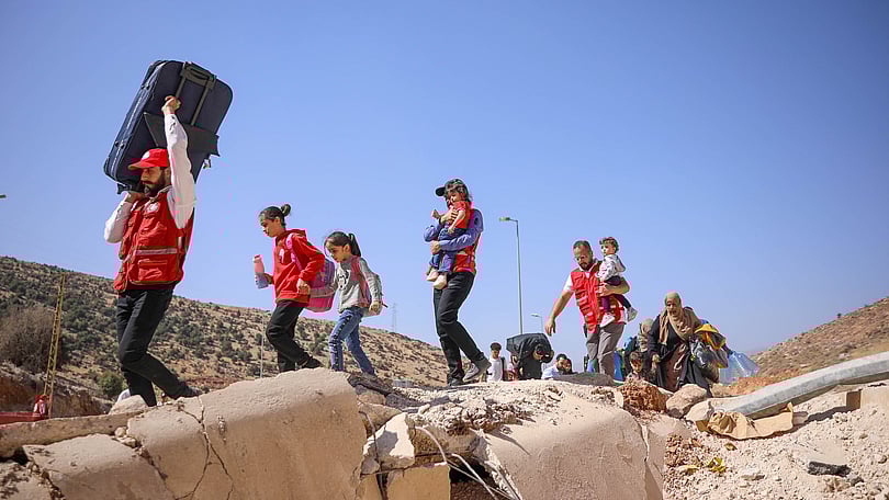 På flykt från Libanon mot Syrien.