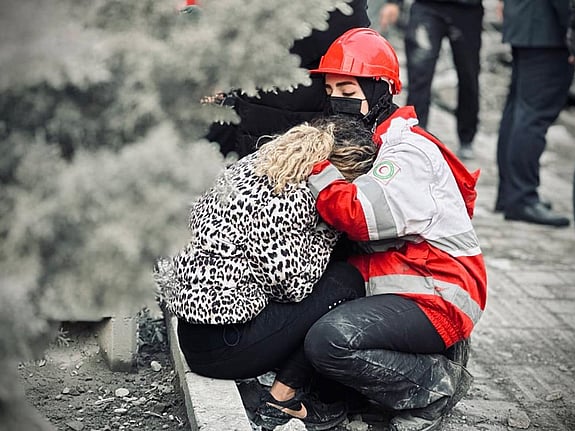 Räddningsarbetare i Iranska Röda Halvmånen