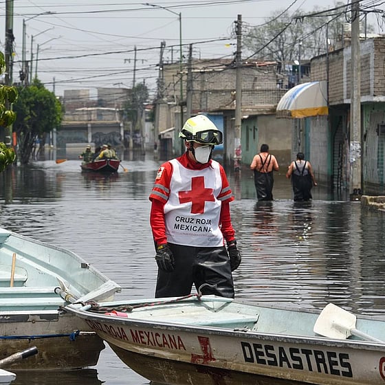 Förödelse efter katastrof pga klimatförändringar