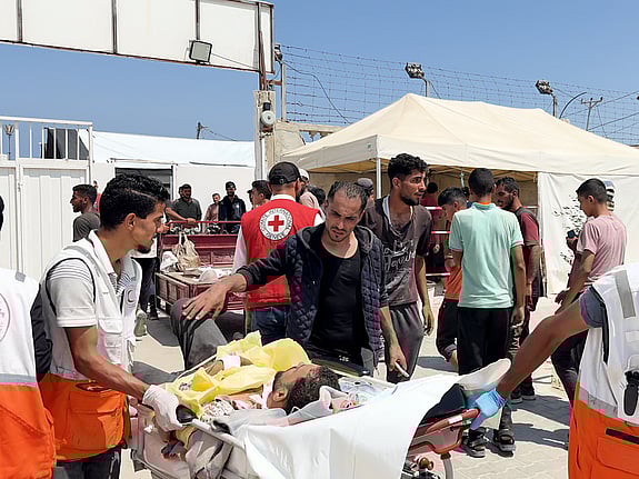 Fältsjukhuset i Rafah drivs av Röda Korset.