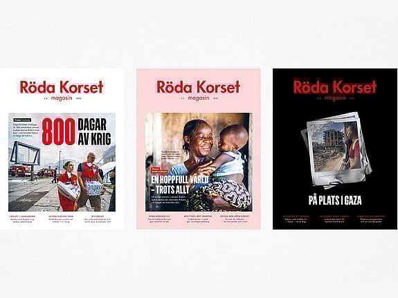 Tre av Röda Korsets tidningar