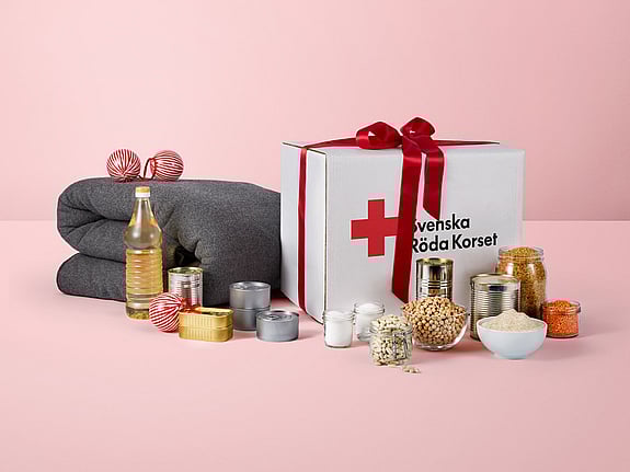 Katastrofpaket med rosett på