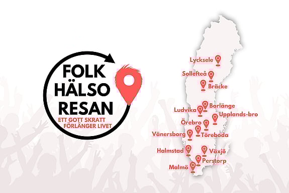 Logotyp för folkhälsoresan med karta