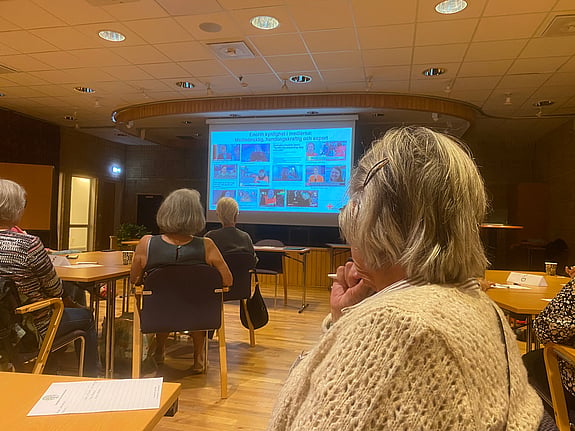 Deltagare tittar på bildspel