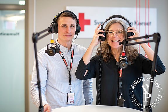 Röda Korset podd - Jack Nordholm och Anna Lithander.