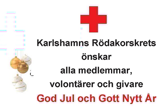 Julhälsningar från Röda Korset i Karlshamn