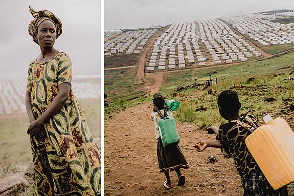 Människor på flykt från Kongo.