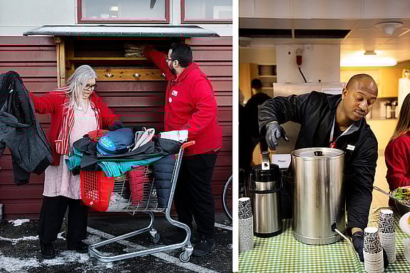 Vinterkläder till behövande och värmestugan.