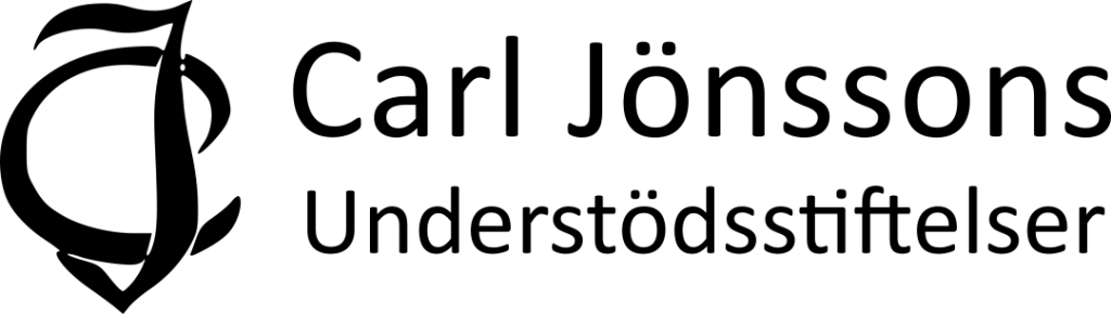 Carl Jönssons Understödsstiftelsers logotyp i svart text på vit bakgrund.