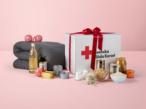 Katastrofpaket med rosett på